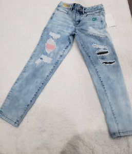 Calvin  klein Girls Patchwork Jeans -size 10