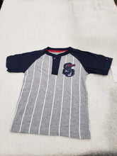 Load image into Gallery viewer, Boys blue/gray baseball TH tshirt 5t