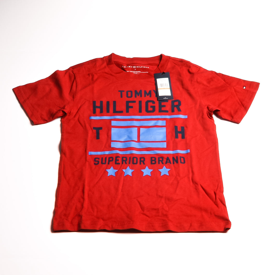 Boys Tommy Hilfiger Red multi tshirt 7